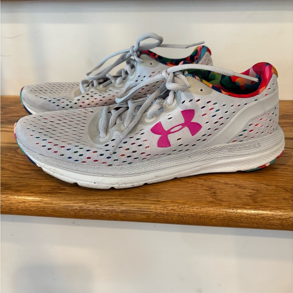 Under Armour Women's White and Pink Running Shoes